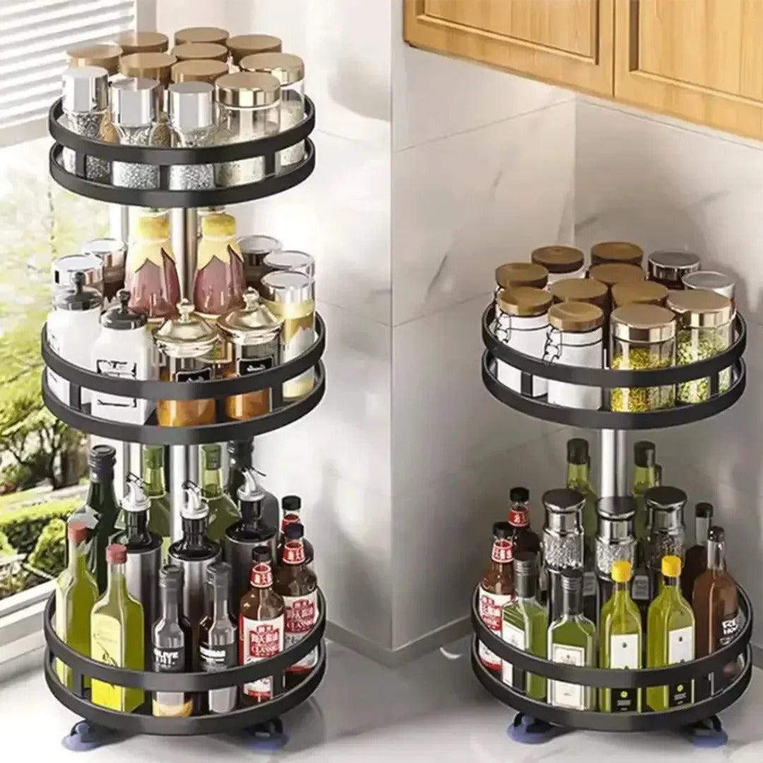 SpinStore™ – Organizador Giratorio para Cocina de 3 Niveles