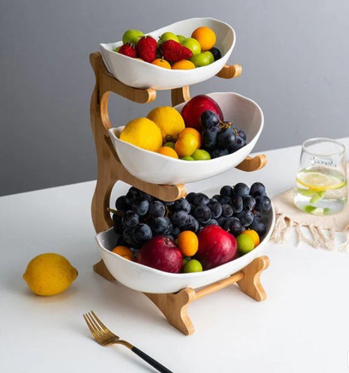 NatureShelf™ – Frutero de Madera de 3 Niveles