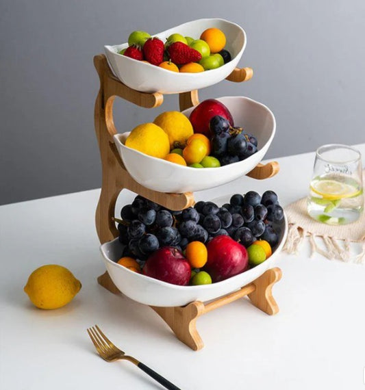 NatureShelf™ – Frutero de Madera de 3 Niveles
